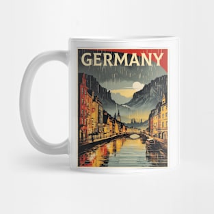 The Rhine Germany Rainy Night Tourism Vintage Retro Mug